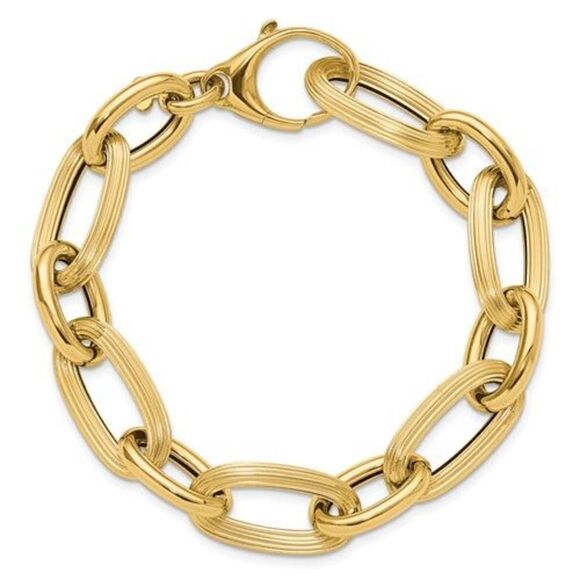 Leslie's 14K Gold Bold and Chunky Oval Link Unisex Bracelet - Picture 5 of 6